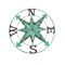 24 Inch Distressed Turquoise Metal Compass Rose Nautical Wall Decor Hanging Art